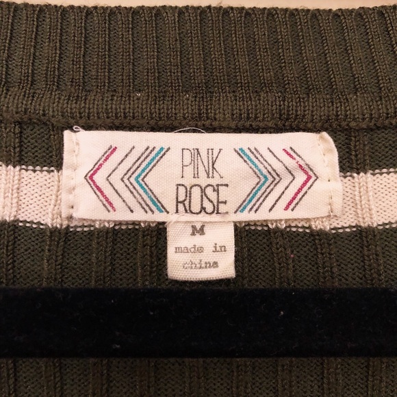 Pink Rose | Ribbed Bodycon Cold Shoulder Dress - Picture 3 of 4